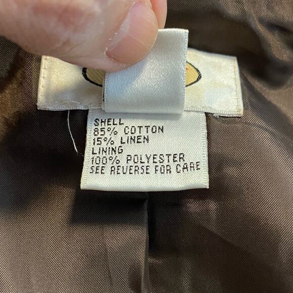 Talbots Brown Floral Linen Blend Blazer 12 - Picture 6 of 7